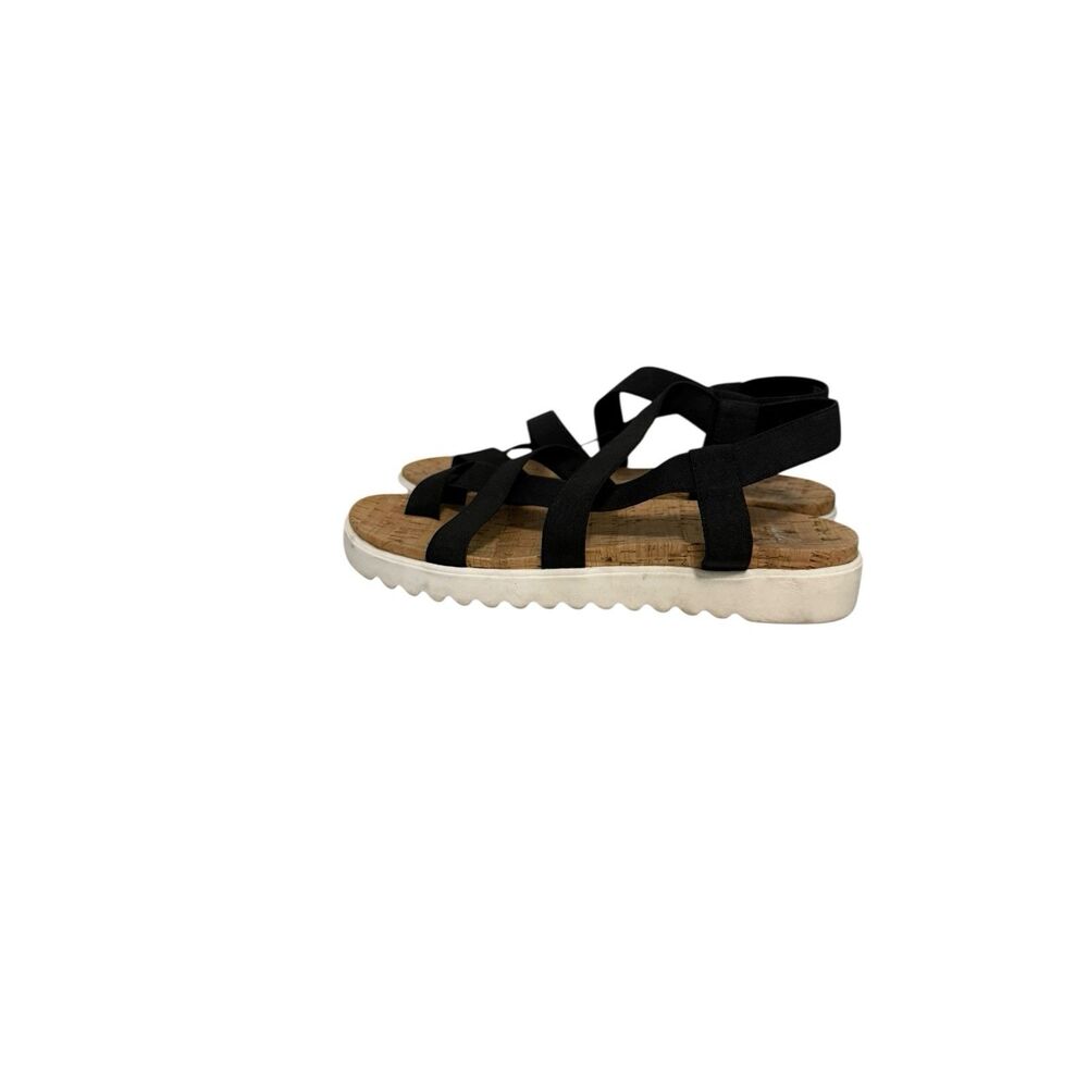 Mix No 6 Shoes Women’s Size 9 Black Cork Sandal Skyler Slip On Strappy Comfy - Picture 3 of 7
